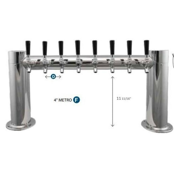 UBC MT342-10 0.187 x 0.375 in. Metro 10 Stainless Steel Beer & Glycol Lines Complete with Faucets