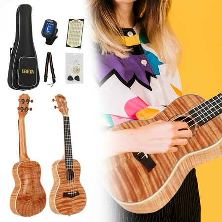 UBETA Concert Ukulele Exotic Mahogany UC-FM-063 23 inch with Ukulele Set Strap Nylon String Tuner