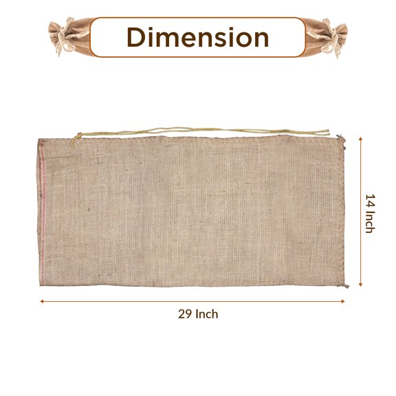 UBICON Burlap Sand Bag with Natural Jute Draw String - Size: 14" x 26"  (5)