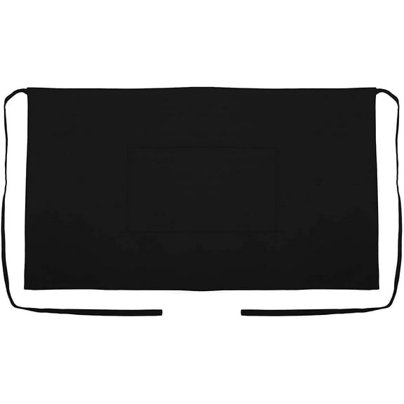 UBICON Waist Size Cotton Apron with 2 Deep Pockets for Home and Professional Use (Black)