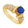 thumbnail image 1 of UBJ2876Y14DS-101RS6 Sapphire & Diamond Engagement Ring 14K Yellow Gold, 2.00 CT - Size 6, 1 of 1