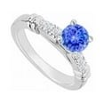 thumbnail image 1 of UBJS364AW14DTZRS5 14K White Gold Tanzanite & Diamond Engagement Ring, 0.60 CT - Size 5, 1 of 1