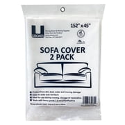 UBMOVE 2-Piece Square Polyethylene Sofa Slipcovers, Clear