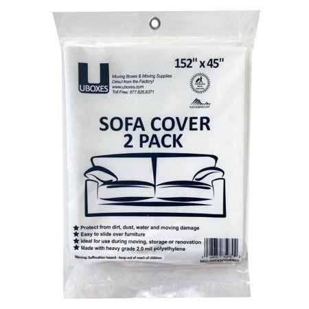 UBMOVE 2-Piece Square Polyethylene Sofa Slipcovers, Clear