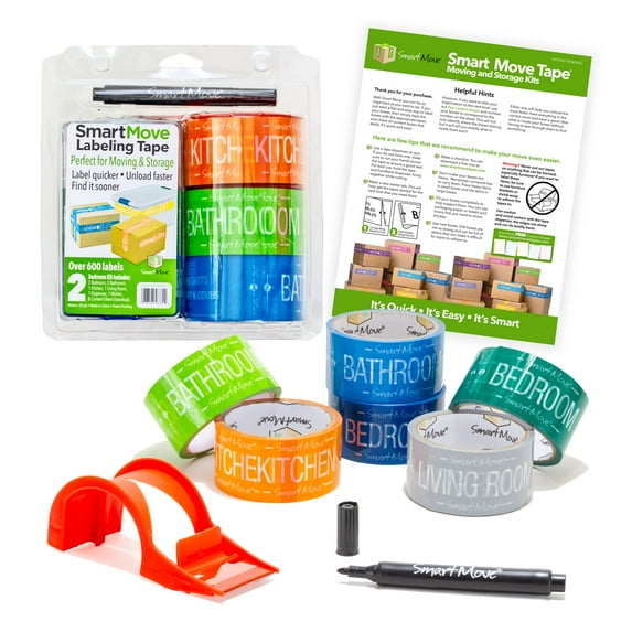 uBoxes Multi-Colored 2 Bedroom Labeling Tape Packing Tape