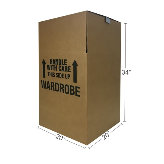 UBMOVE Pack of 2 Shorty Wardrobe Box 20" x 20" x 34"