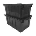thumbnail image 1 of UBMOVE Plastic Storage Chests, Stackable, 27" x 17" x 12", 2 Count, Black, 1 of 11