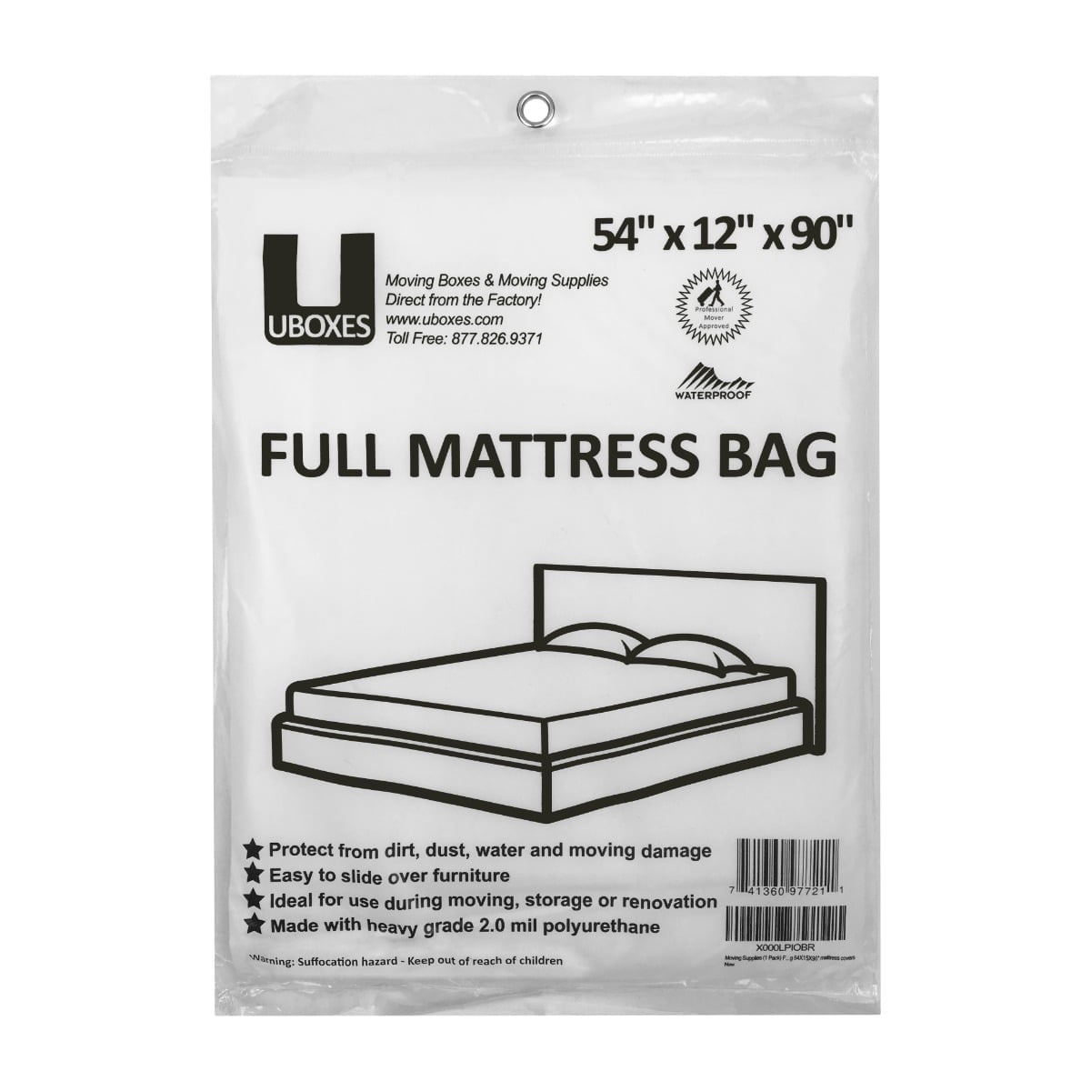 UBMOVE Plastic Mattress Storage and Moving Covers, Breathable, 18 Count ...