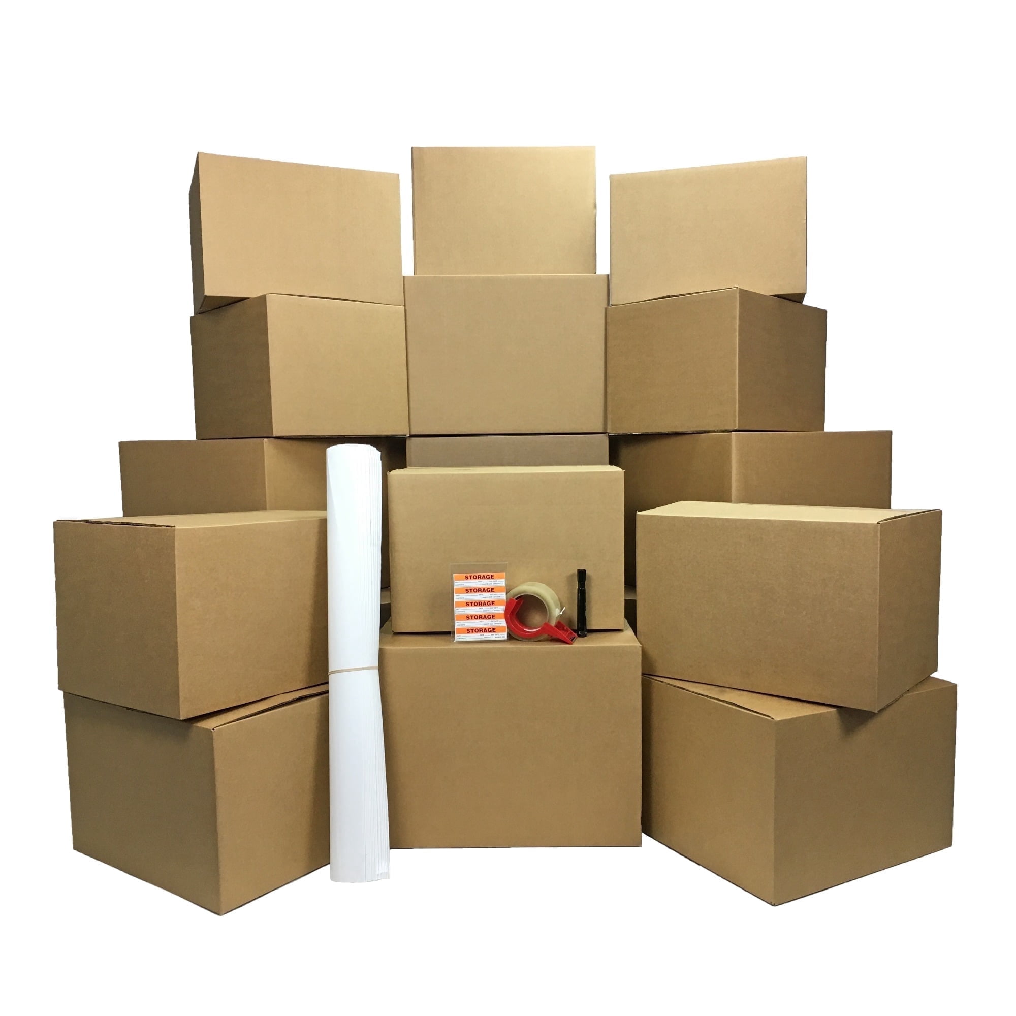 UBMOVE Storage Box Kit 18 Boxes and Supplies, 1 Pack, Storage Labels, Packing Tape, Marker