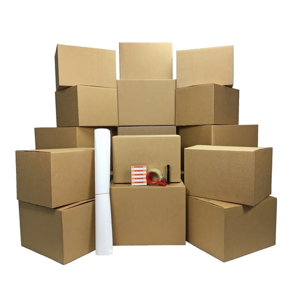 UBMOVE Storage Box Kit 18 Boxes and Supplies, 1 Pack, Storage Labels, Packing Tape, Marker