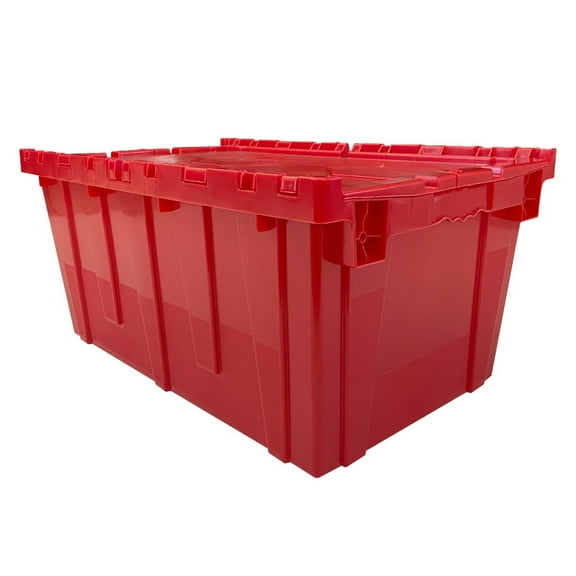 UBMOVE Storage and Packing Plastic Tote Crate Attached Lid Flip Top, 27"x17"x12" Pack of 1