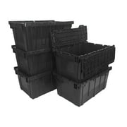 UBMOVE Storage Crates, 27x17x12, Plastic Storage Crates, Black, 5 Count
