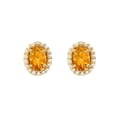 thumbnail image 1 of UBNER40590Y14OV108CZCT November Birthstone Citrine and Cubic Zirconia Halo Stud Earrings 14K Yellow Gold 6 CT TGW, 1 of 1