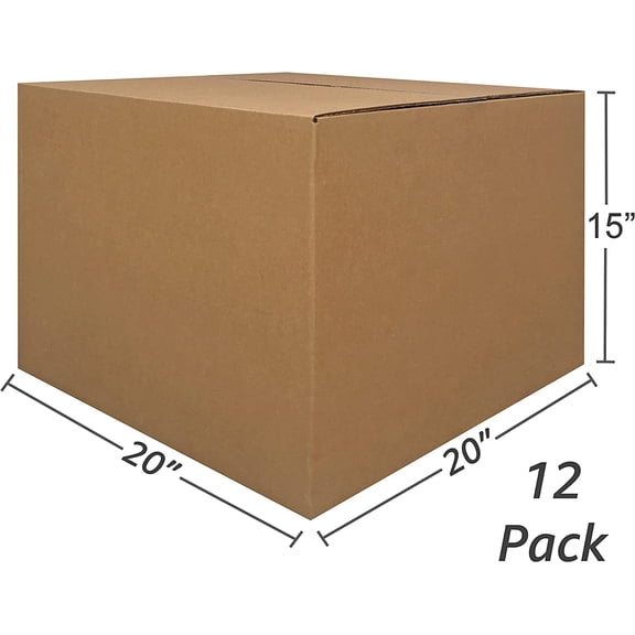 UBOXES Large Moving Boxes 20" x 20" x 15" (Pack of 12)