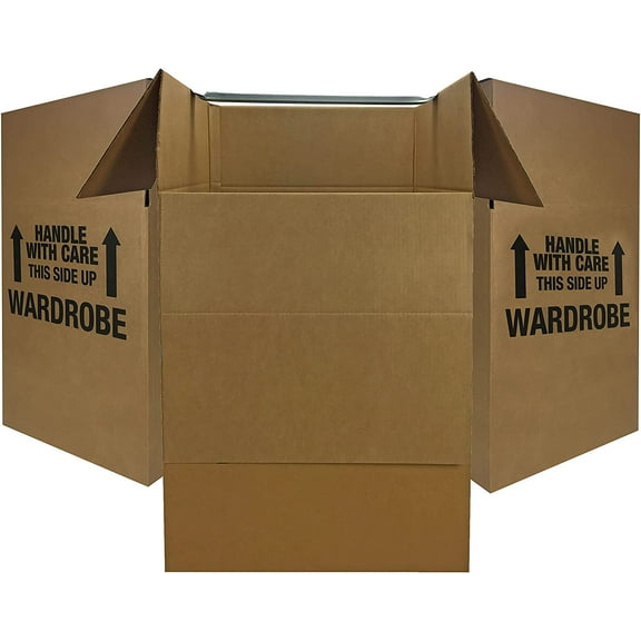 UBOXES Space Savers Wardrobe Moving Boxes With Hanger 20" x 20" x 34" (3 hukfga)