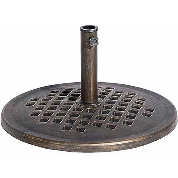 UBP24241-BR 24-Inch Cast Stone Umbrella Base, Made from Rust Free Composite Materials, Bronze Powder Coated Finish