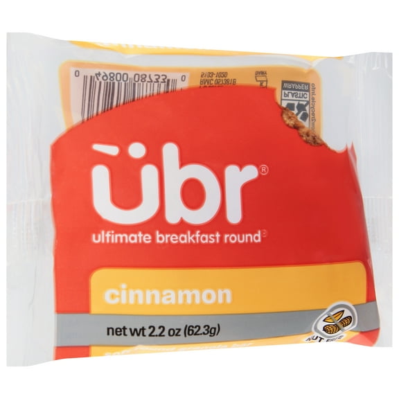 UBR The Ultimate Breakfast Round Nut-Free Breakfast Granola Bar Cookies, Cinnamon, Individually Wrapped, 12 Count