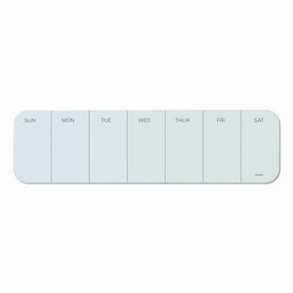 UBR3688U0001 20 x 5.5 in. Cubicle Glass Dry Erase Undated One Week Calendar Board, White