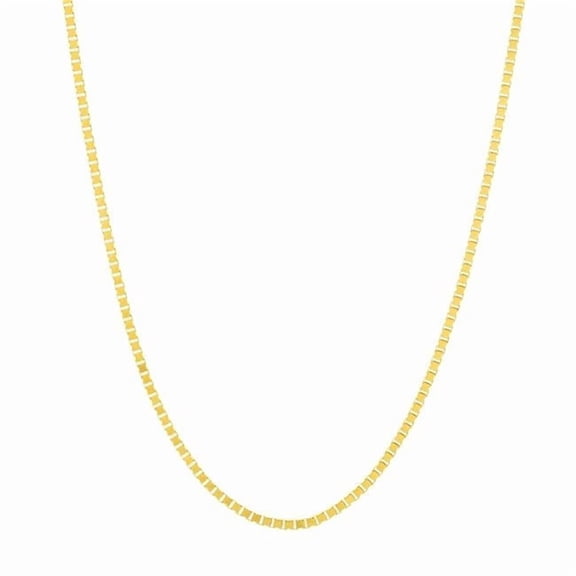 UBS015010210-14Y-22 14K Yellow Gold Adjustable Box Chain Necklace - Yellow Gold - 0.96 mm - Slider Bead