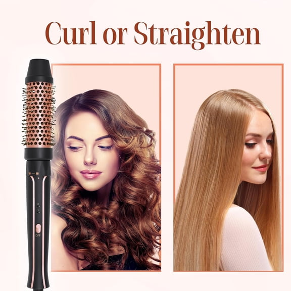 UBSWF-1.5" Detachable Heated Barrel Brush for Medium Curls, Soft Waves, and Volume - Dual Voltage (120-240V) Travel-Ready Straightening Brush for All Hair Types