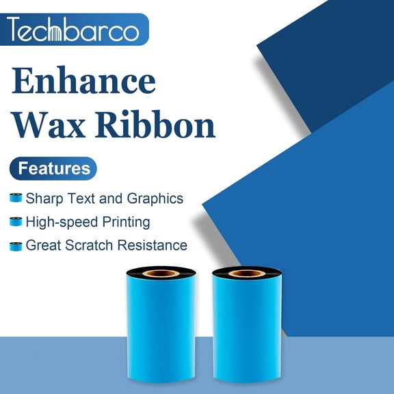 UBSWF-1 Roll 3.14" x 1476' Premium Enhanced Wax Thermal Transfer Ribbon, 80mm x 450m Black Industrial Barcode Label Printer Ribbon - Compatible with Zebra, TSC, GoDex, Citizen, 1" Core