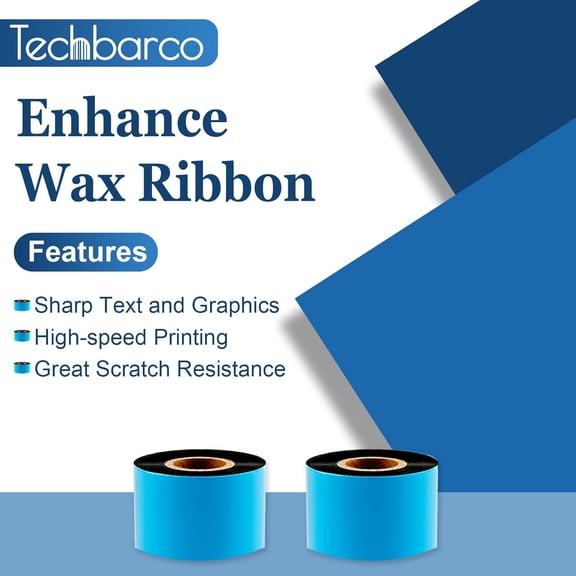 UBSWF-1 Rolls 2.36" x 984' Premium Enhanced Wax Thermal Transfer Ribbon, 60mm x 300m Black Industrial Barcode Label Printer Ribbon - Compatible with Zebra, TSC, GoDex, Citizen, 1" Core