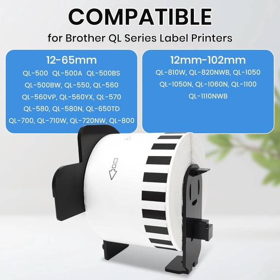 UBSWF-1 Rolls Compatible with Brother DK-22223/DK-2223 (2 in x 100 ft) Continuous Shipping Address Labels Replacement Refills QL-800 QL-820 QL-810 QL-1110 QL Label Printer