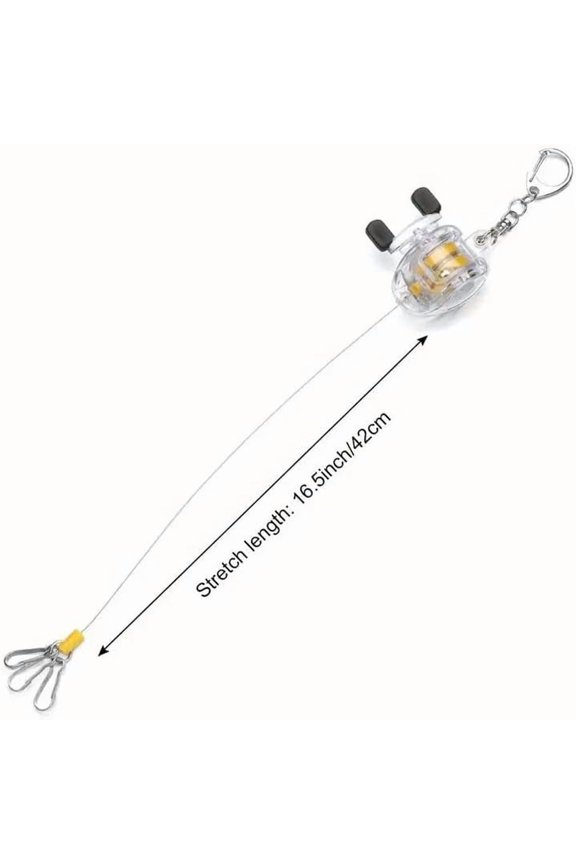 -1 pcs Compact Retractable Fishing Reel Keychain  Durable, Portable Key Holder & Stylish Anglers Accessory