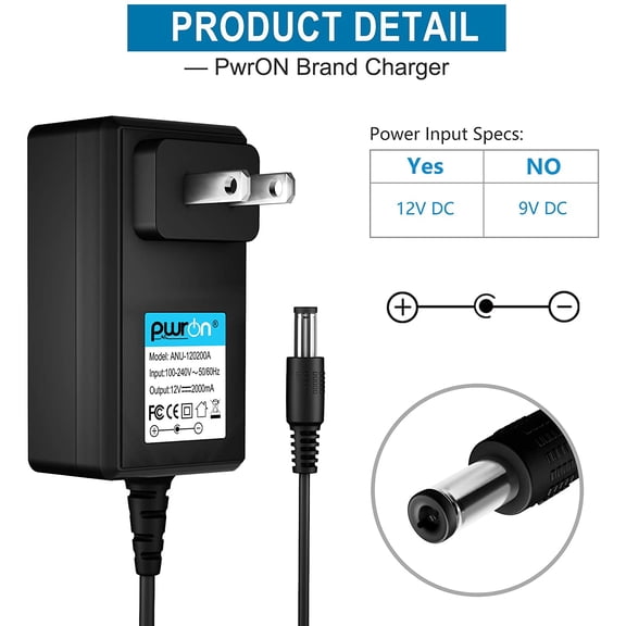 UBSWF-12V 2A Printer Charger AD-E001 AC Power Adapter Compatible with P-Touch Edge Label Maker PT-D400 PT-D400AD PT-D450 PT-D600 PT-E300 PT-E500 PT-E550W PT-H300 PT-P700 PT-P750W UU324-1220