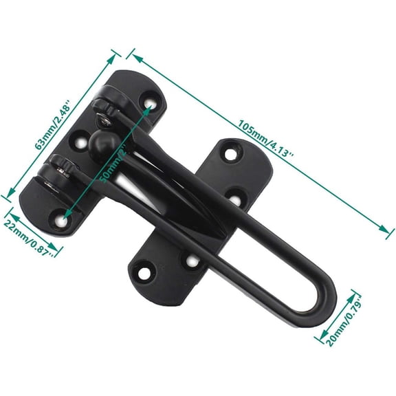 UBSWF-2 PCS Swing Bar Door Lock,ULIFESTAR Top Lock for Front Door Stainless Steel Door Latch Door Bolt,Barn Door Lock Shed Lock Fence Door Lock Hardware with Installation Screws Black