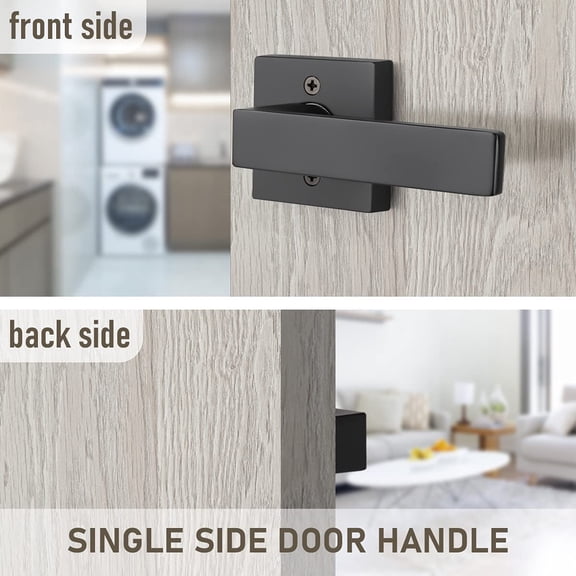 UBSWF-2 Pack Heavy Duty Dummy Door Lever Dummy Door Handle, Single Sided Handle for Interior Use in Matte Black Finish, for Both Right/Left Handing 0.93 lb One Lever
