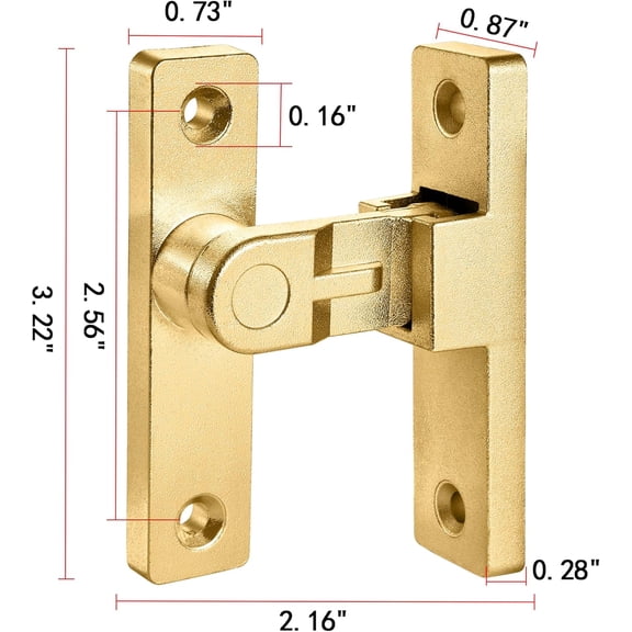 UBSWF-2 Packs Gold 90 Degree Flip Latch,Zinc Alloy Right Angle Gate Latches,for Enhanced Security and Privacy on Sliding Barn Doors,Closets,French Doors,Wine Cabinets,and More