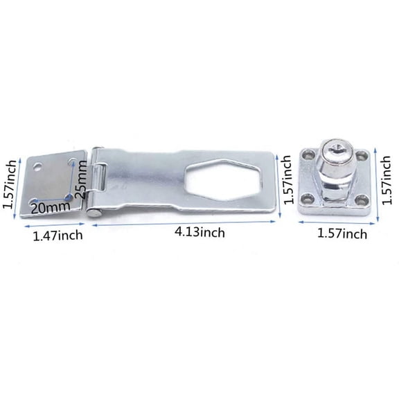 UBSWF-2 Packs Keyed Locks Twist Knob Locking Hasp for Small Doors, Cabinets and More,Stainless Steel Steel, Catch Latch Safety Lock with Keys (4inch, Silver)