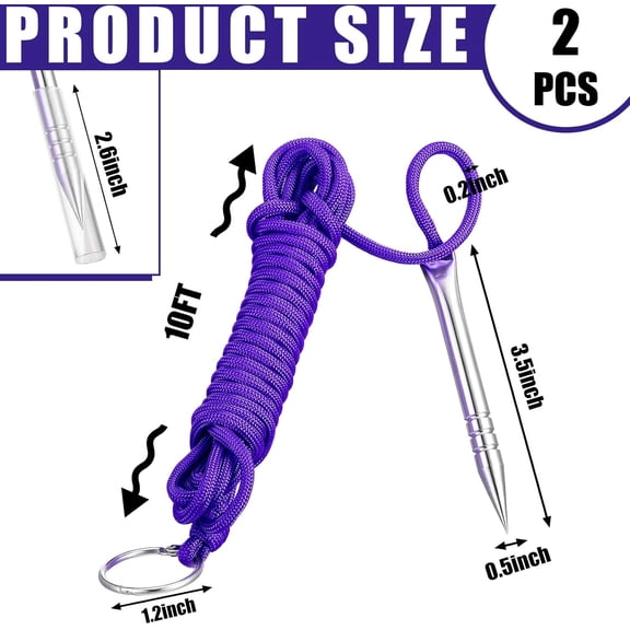 UBSWF-2 Pcs 10 ft 550lb Paracord Fishing Stringer Fish Holder with 1 Inch Split Ring
