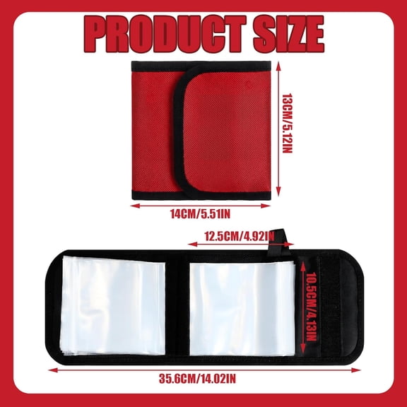 UBSWF-2 Pcs 20 Pockets Fishing Tackle Binder Fly Fishing Leader Tippet Line Wallet Leader Organizer Case Lure Storage Bag for Pre-tied Rigs, Leaders, Soft Baits and Lines(Red)