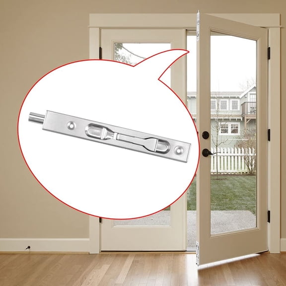 UBSWF-2 Pcs Door Flush Bolts - 6 Inch Concealed Security Door Locks for French Doors,Composite,Wood,Double,Dummy Doors,Brush Stainless Steel Finish