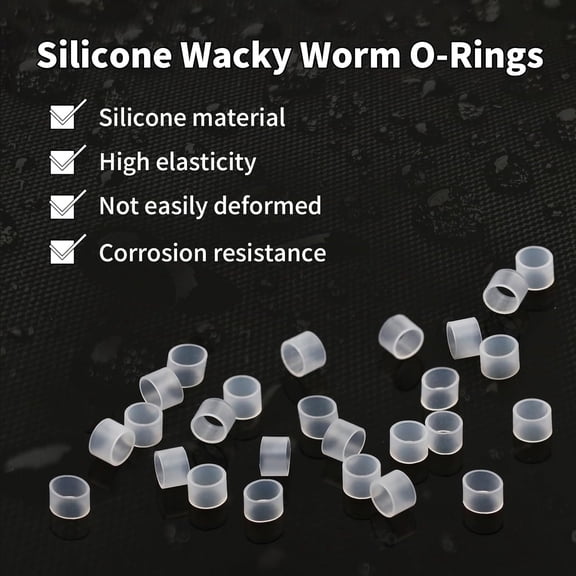 UBSWF-200/210pcs Wacky Worm O-Rings for Wacky Rigging Senkos Soft Plastic Worms Stickbaits, Silicone Bait Saver O-Rings for Bass Fishing Wacky Rig or Neko Rig