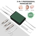 thumbnail image 1 of UBSWF-2026 Manicure Pedicure Set 10 in 1, Stainless Steel Nail Clipper Kit, Nail Trimmer Grooming Kit for Men Women, Professional Nail Care Tools with Green PU Leather Travel Case for Home & Travel, 1 of 4