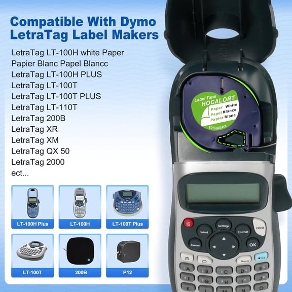 UBSWF-3 Pack Paper Label Refills Replacement for Dymo Letratag Refills 91200/91330 White Paper Tape 1/2 X 13, Compatible with Dymo Label Maker Refills, Work for Letra Tag LT100H LT100T QX50