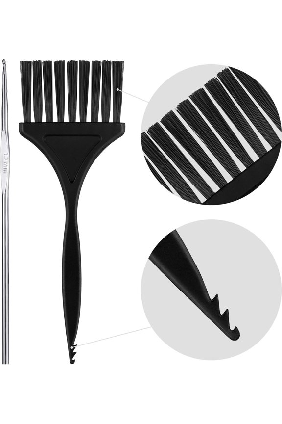 -3 Sets Hair Coloring Kit, Includes PVC Hair Coloring Caps with Styling Tools, Disposable Dye Shawl, Gloves, Brushes for Dyeing(Blue)