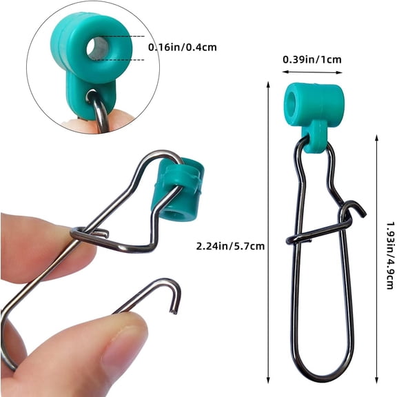 UBSWF-40Pcs Stainless Steel Fishing Line Sinker Slides Catfishing Rig with Duo Lock Snaps Heavy Duty Sinker Slider Swivel Snap Kit for Fishing Tackle
