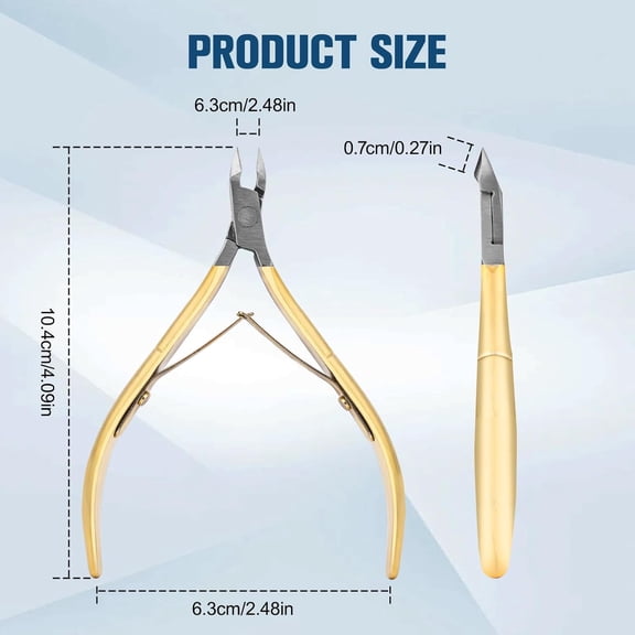 UBSWF-5 Packs Cuticle Trimmer, Cuticle Nippers Professional Stainless Steel Cuticle Cutters for Nails, Cuticle Clippers for Women, Cuticle Remover Tool(Gold)