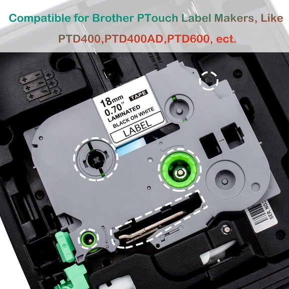 UBSWF-5Pack PTD400 Refills 18mm 0.7 Colored Label Maker Tape Compatible for Brother P Touch 3/4 Inch Label Maker Refills Tape TZe-241 441 541 641 741 for Ptouch D400 D600 1880, 26.2 feet(8m)
