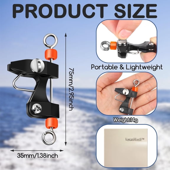 UBSWF-6 Pcs Outrigger Release Clips Downrigger Release Clips with Adjustable Tension Planer Board Clips Downrigger Fishing Kite for Trolling Offshore Fishing Accessories