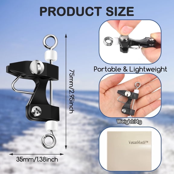 UBSWF-6 Pcs Outrigger Release Clips Downrigger Release Clips with Adjustable Tension Planer Board Clips Downrigger Fishing Kite for Trolling Offshore Fishing Accessories