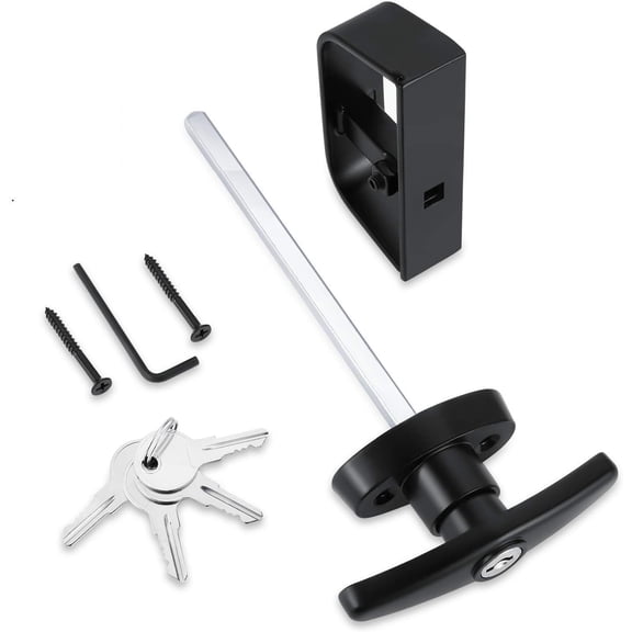 UBSWF-7-1/2" Stem Shed Door Latch T-Handle Lock Kit with 4 Keys,Storage Barn Shed Door Hardware Lock Set