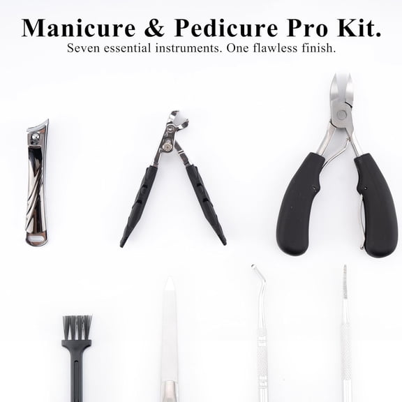 UBSWF-7-Piece Heavy Duty Toenail Clippers for Thick Nails & Seniors, Professional Ingrown Toenail Removal Kit with Long Handle Nipper, Precision Toe Nail Clipper Set for Men & Podiatry Tools