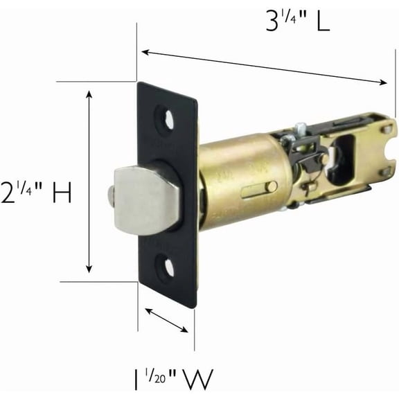 UBSWF-779280 Adjustable 2-Way Square Corner Replacement Entry Latch Matte Black