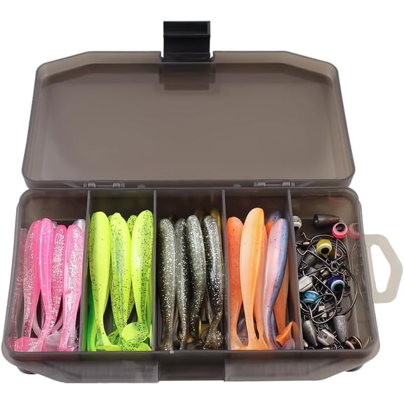 UBSWF-Bait Set, Fishing Lure Set, bass and Trout Fishing Gear Box Set, Including Hooks, Worms, Men's Fishing Gifts