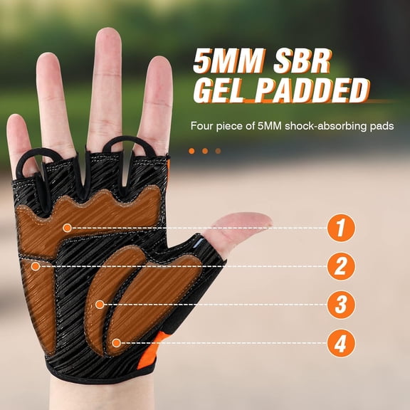 UBSWF-Bike Gloves Cycling Gloves Biking Gloves for Men Women with Anti-Slip Shock-Absorbing Pad,Light Weight,Nice Fit,Half Finger Bicycle Gloves